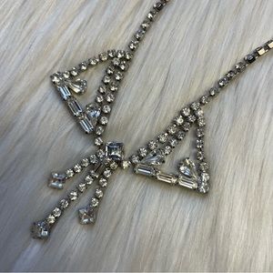 Vintage faceted rhinestones collar shape necklace